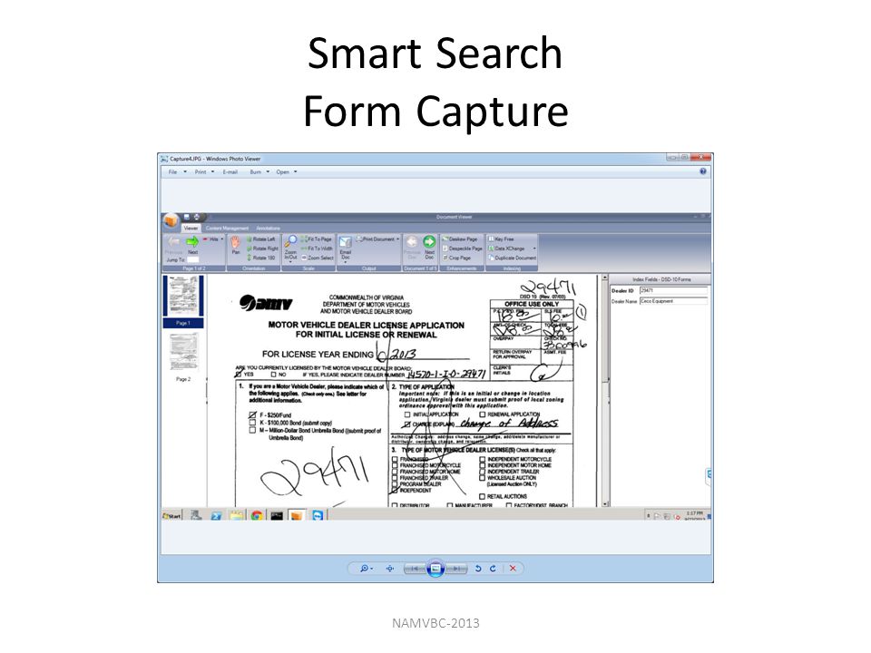Smart Search Form Capture NAMVBC-2013