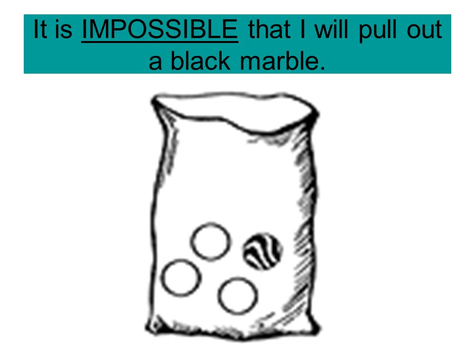 It is IMPOSSIBLE that I will pull out a black marble.