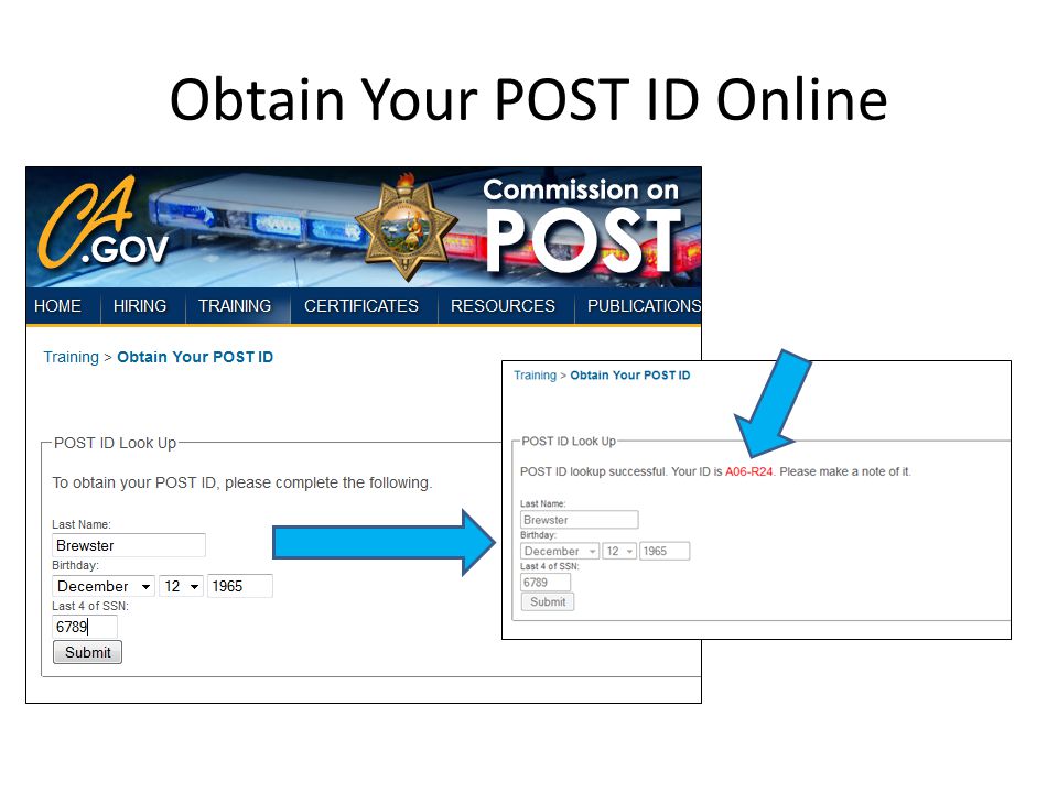 Obtain Your POST ID Online