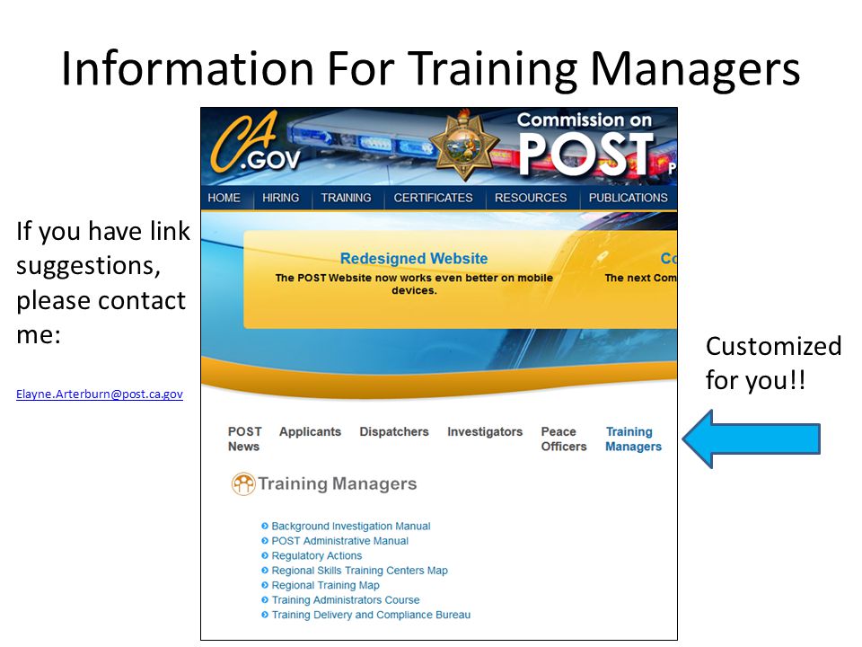 Information For Training Managers Customized for you!.
