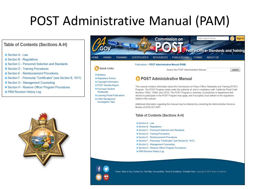 POST Administrative Manual (PAM)