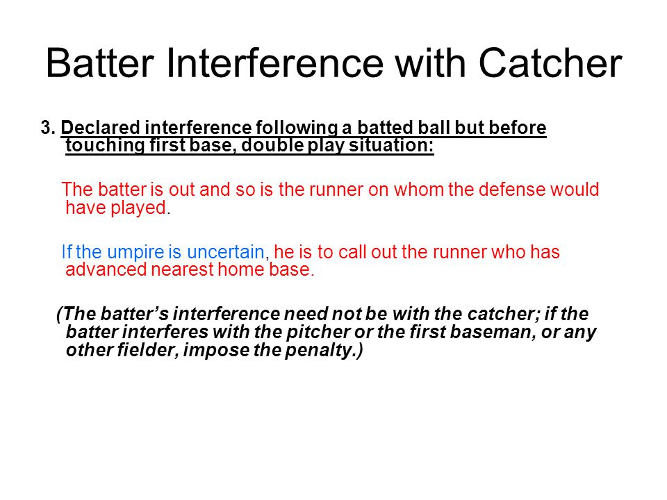 Batter Interference with Catcher 3.