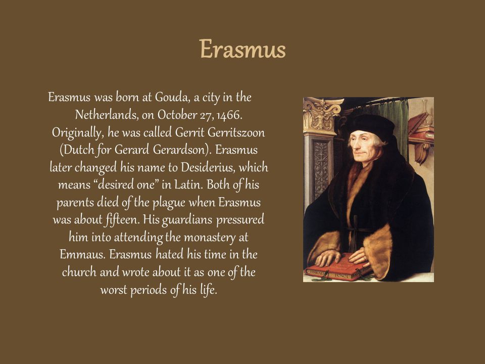 Desiderius “Erasmus” Roterodamus and the Renaissance Brooke McCoy. - ppt download