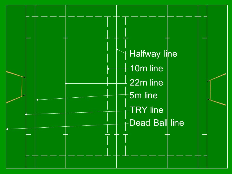 Halfway line 10m line 22m line TRY line Dead Ball line 5m line