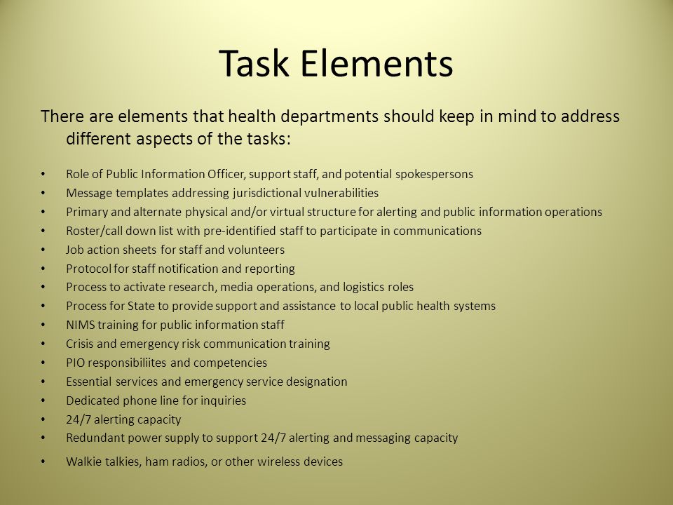 Function 1: Activate the emergency public information system How can health departments prepare public information.