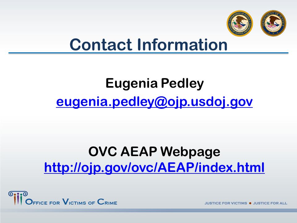 Eugenia Pedley OVC AEAP Webpage   Contact Information