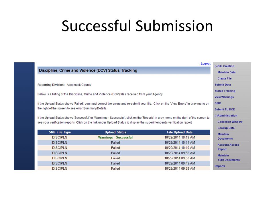 Successful Submission