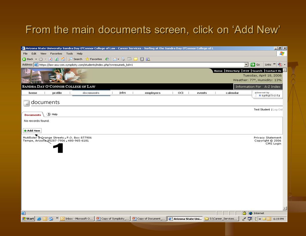 From the main documents screen, click on ‘Add New’