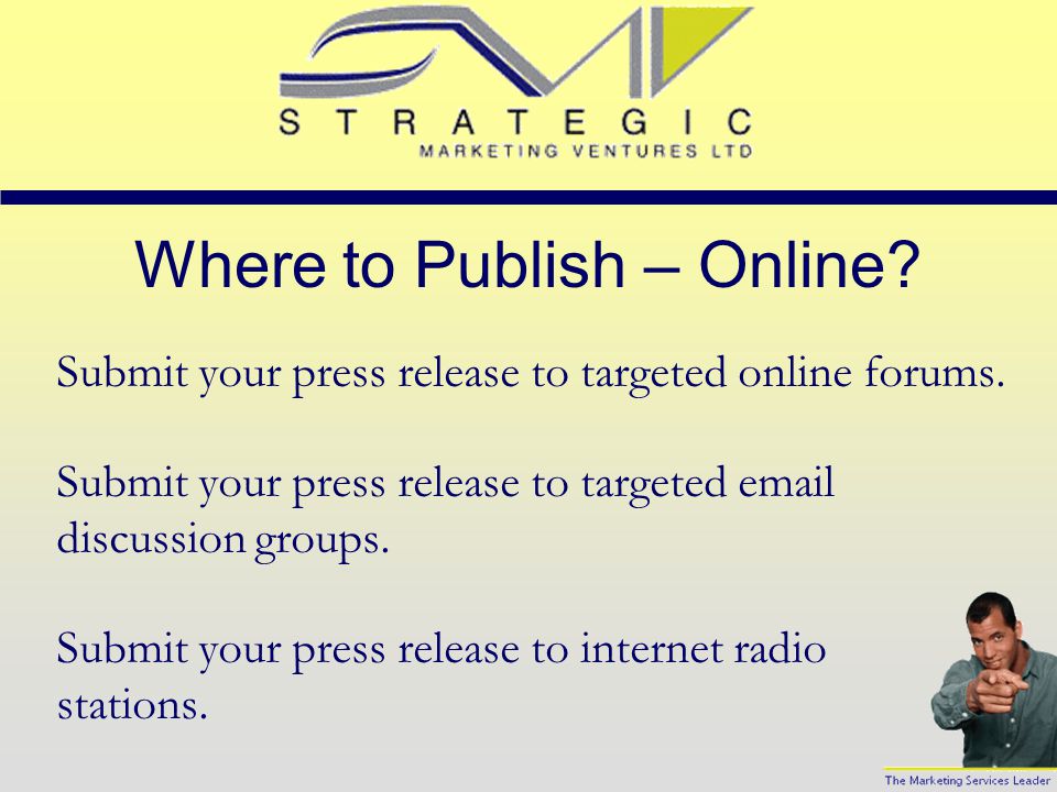 Where to Publish – Online.
