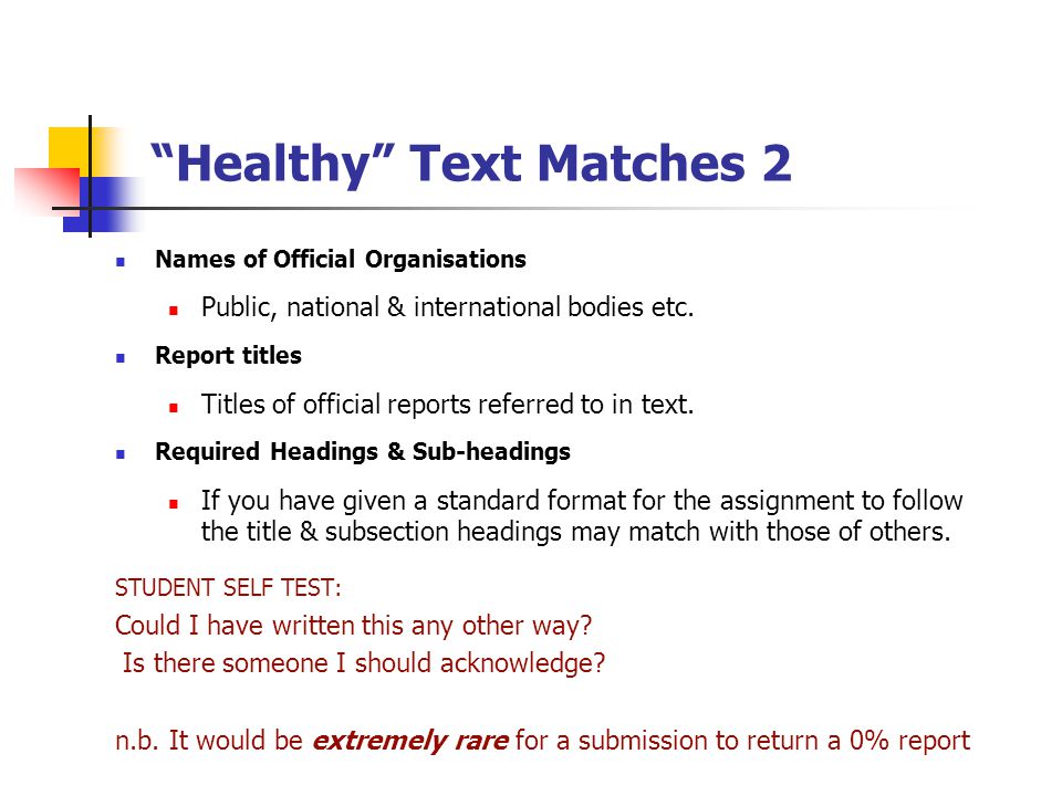 Healthy Text Matches 2 Names of Official Organisations Public, national & international bodies etc.