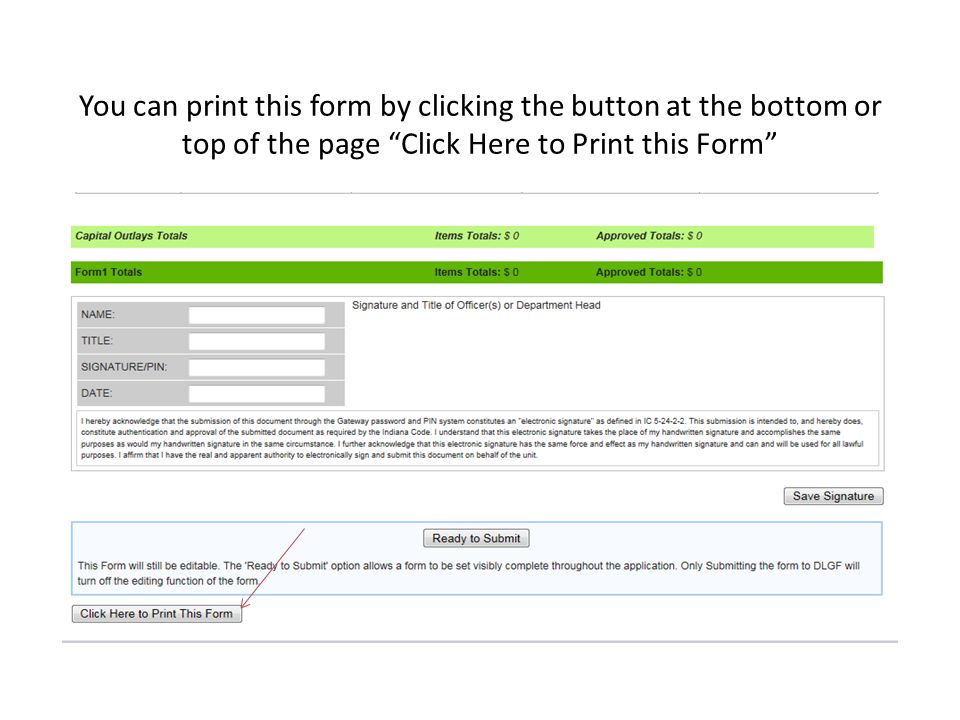 You can print this form by clicking the button at the bottom or top of the page Click Here to Print this Form