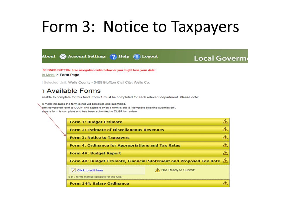 Form 3: Notice to Taxpayers
