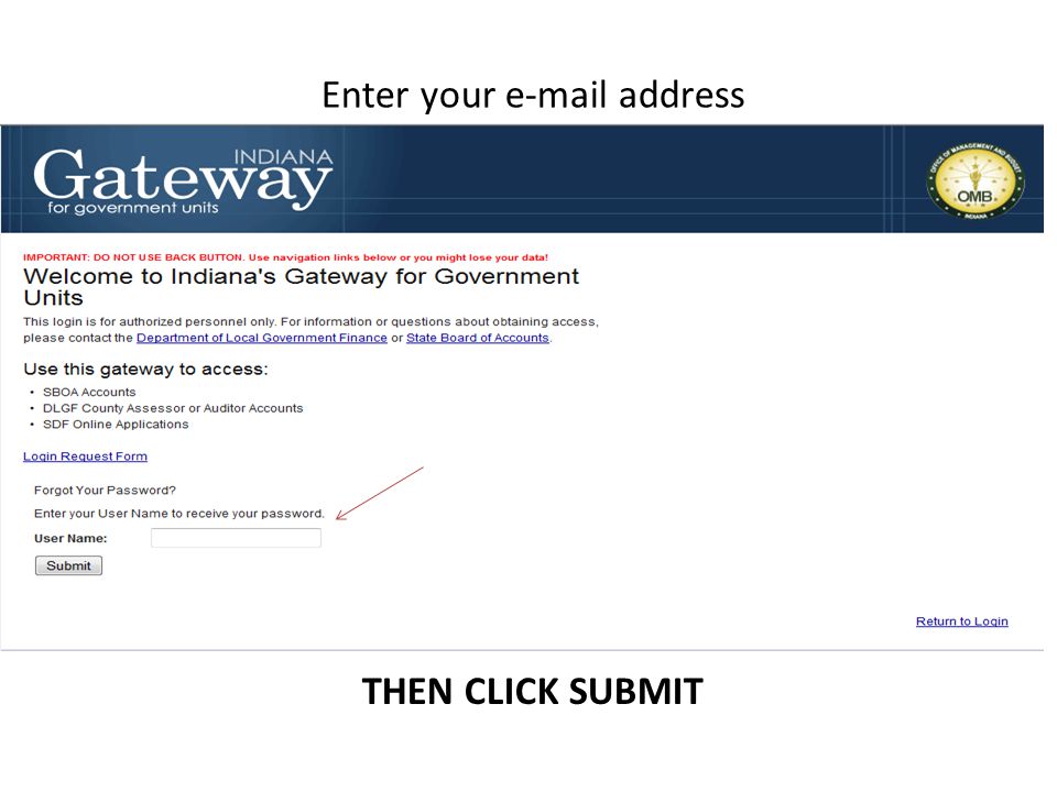 THEN CLICK SUBMIT Enter your  address