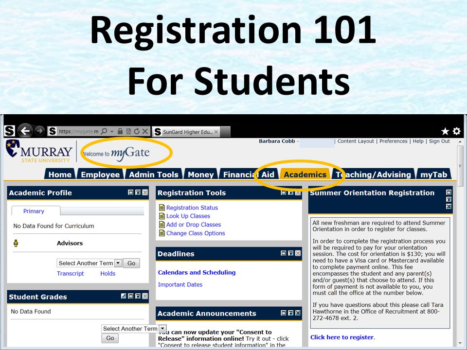 Registration 101 For Students