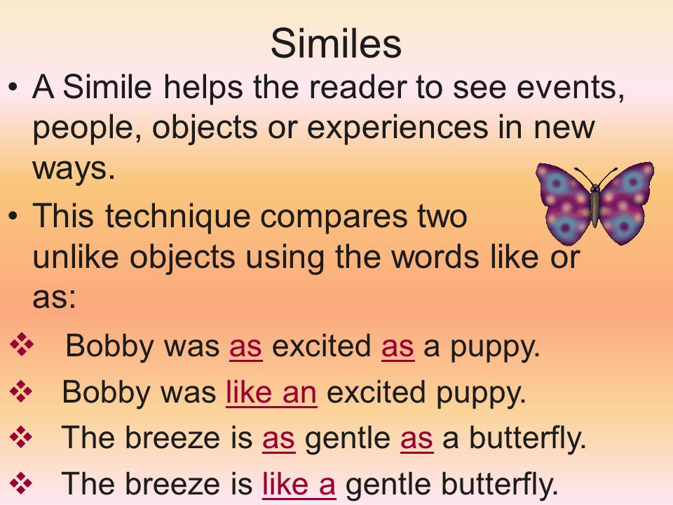 Excited simile for simile for
