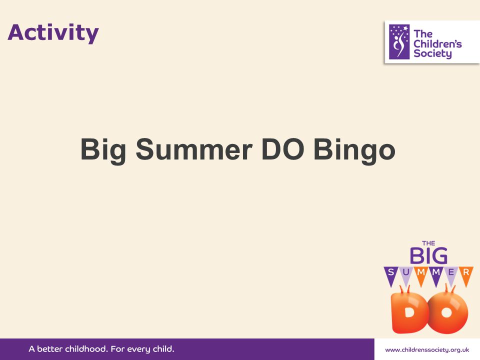 Activity Big Summer DO Bingo