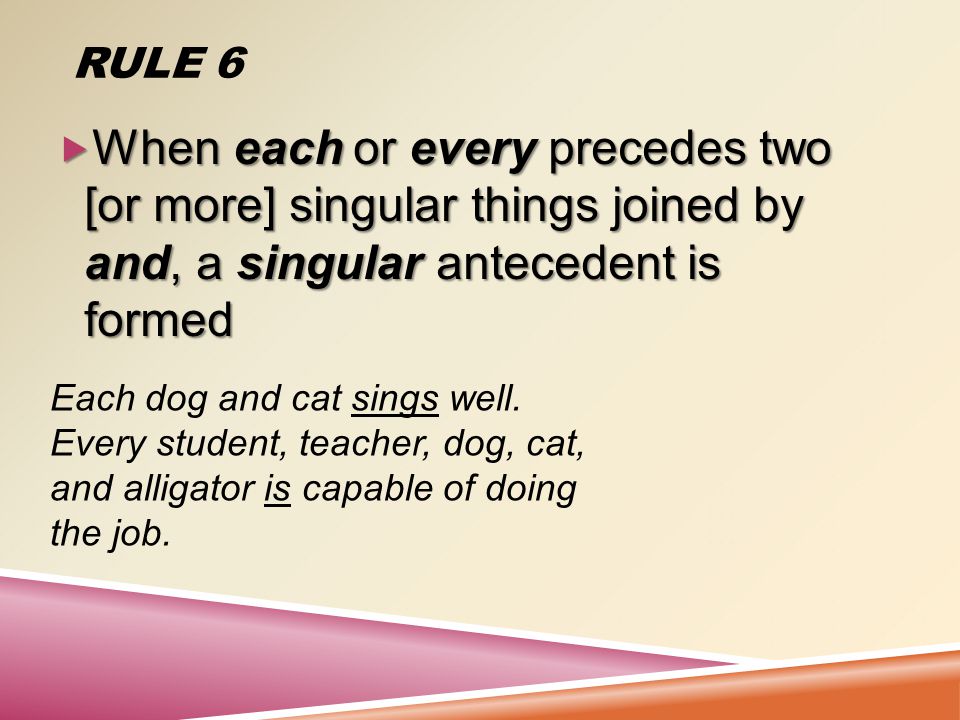 RULE 5.  The pronouns who, that, and which become singular or plural depending on the subject.
