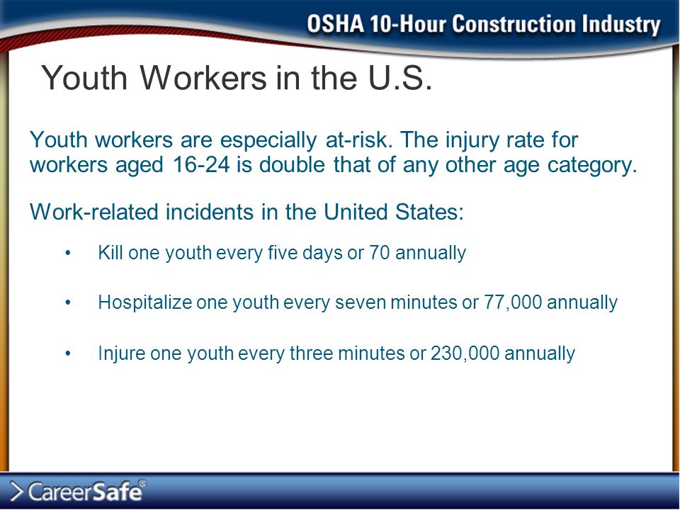 Youth workers are especially at-risk.