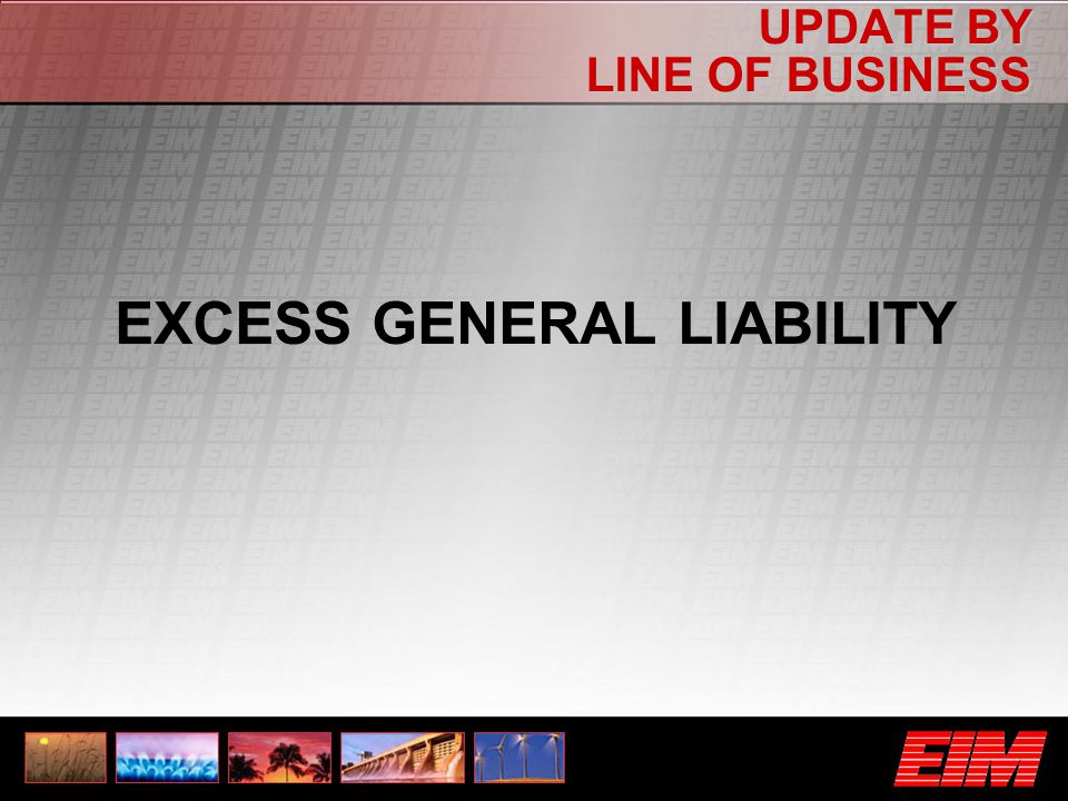 UPDATE BY LINE OF BUSINESS EXCESS GENERAL LIABILITY