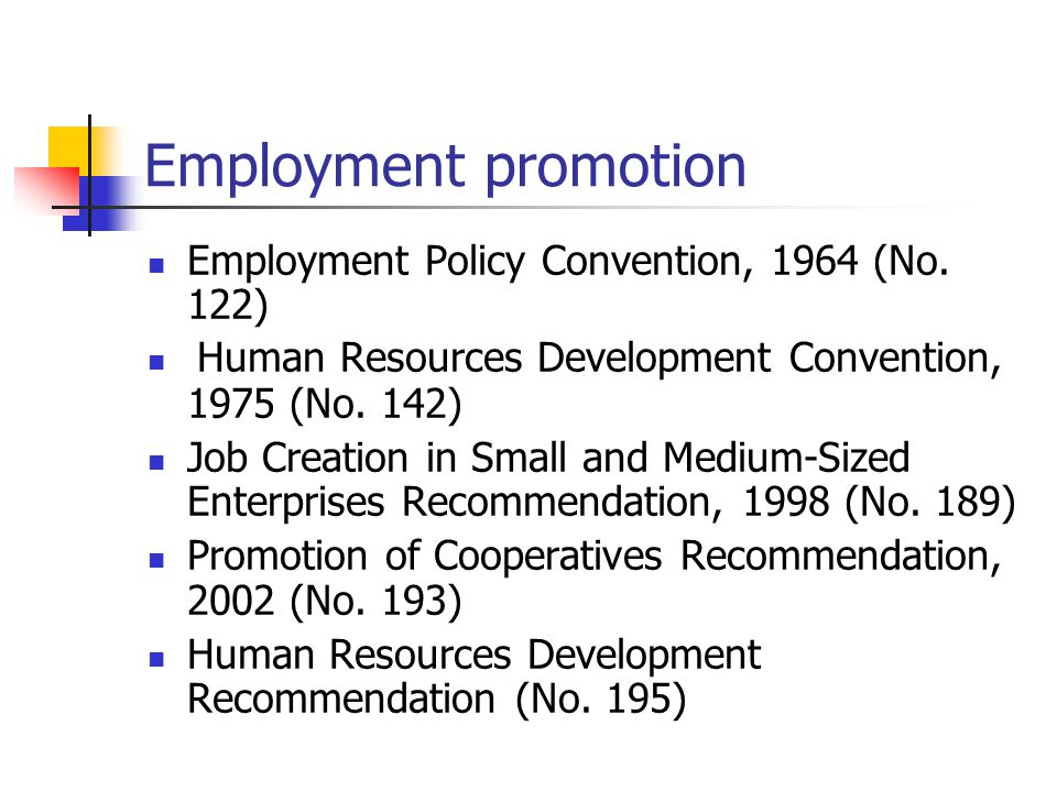 Employment promotion Employment Policy Convention, 1964 (No.