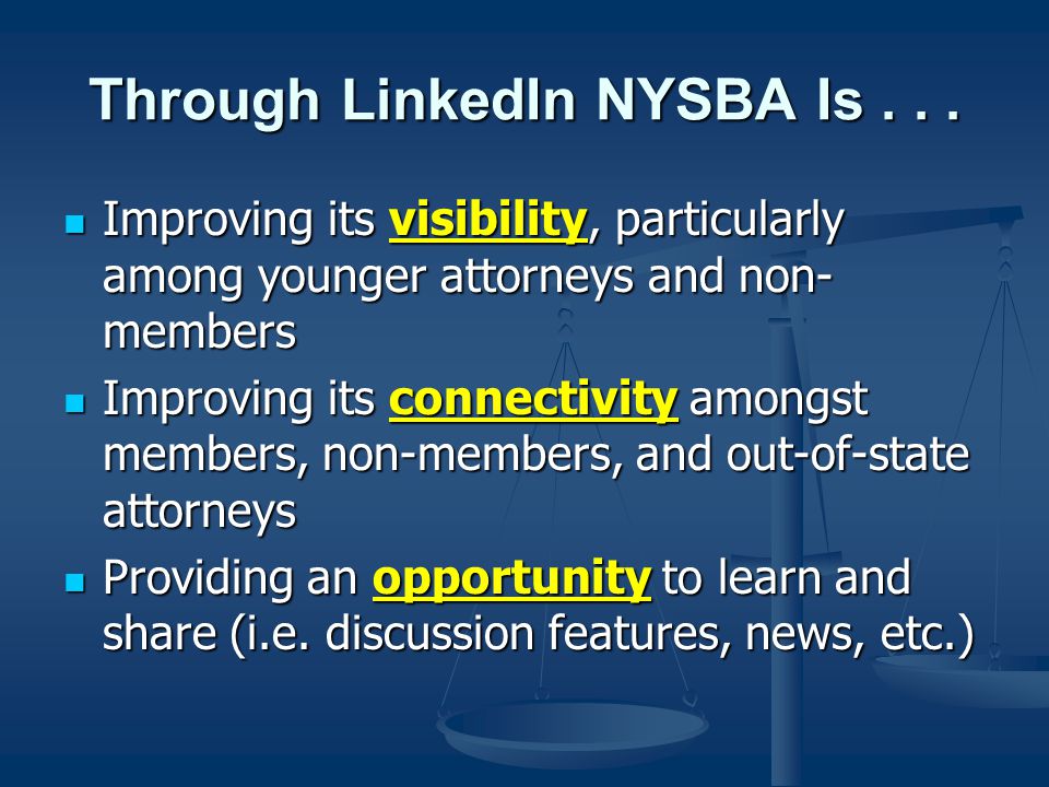 Through LinkedIn NYSBA Is...