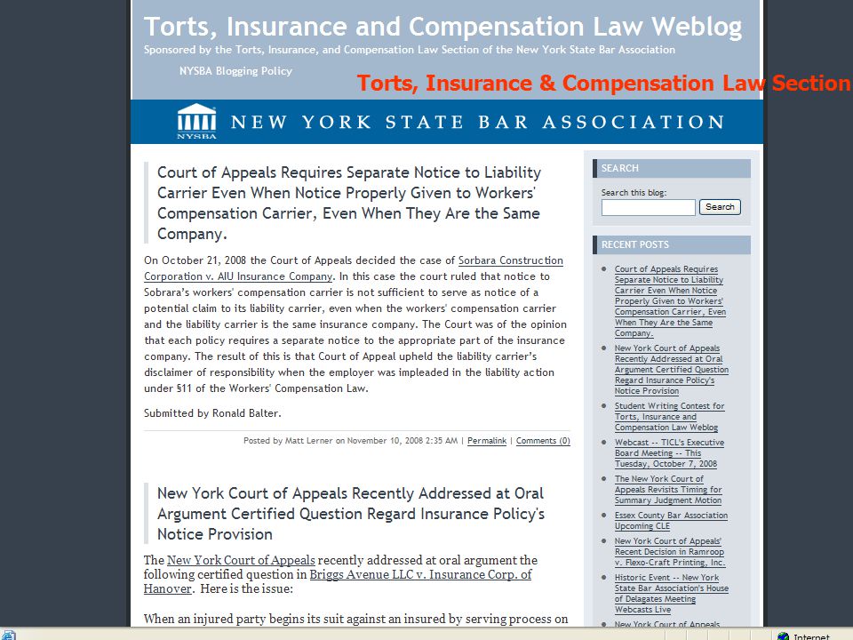 Torts, Insurance & Compensation Law Section