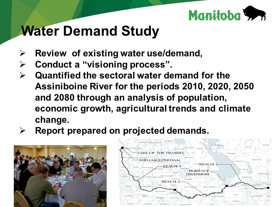 11  Review of existing water use/demand,  Conduct a visioning process .