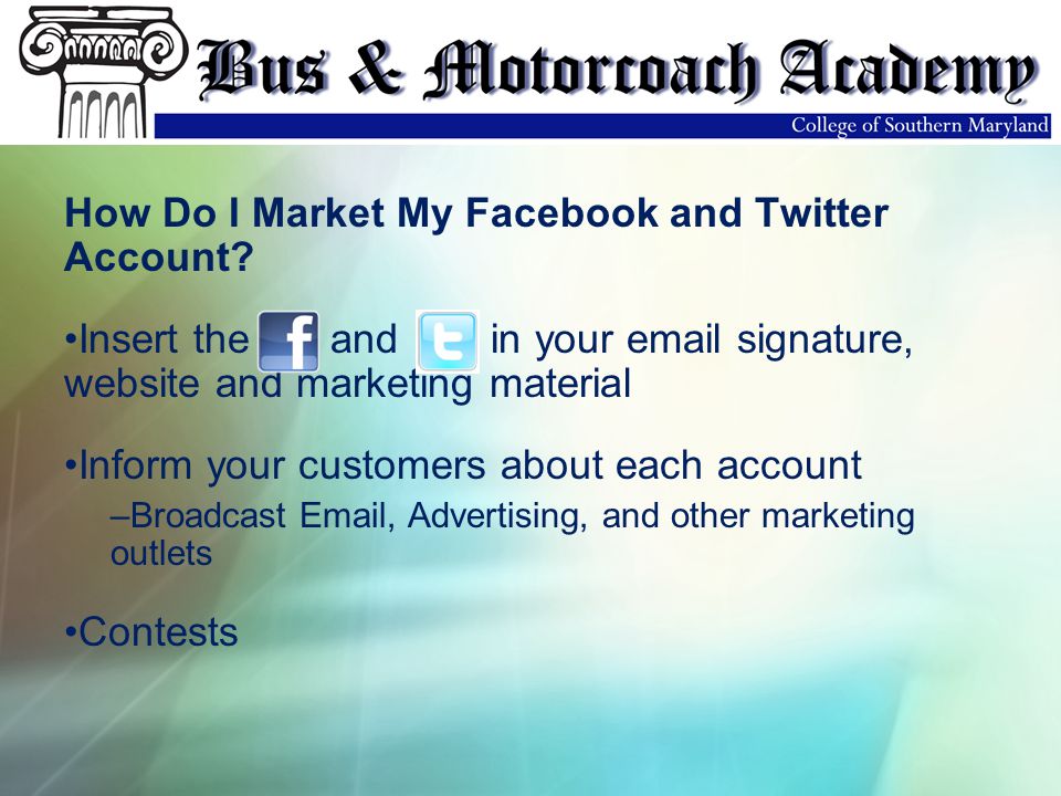 How Do I Market My Facebook and Twitter Account.