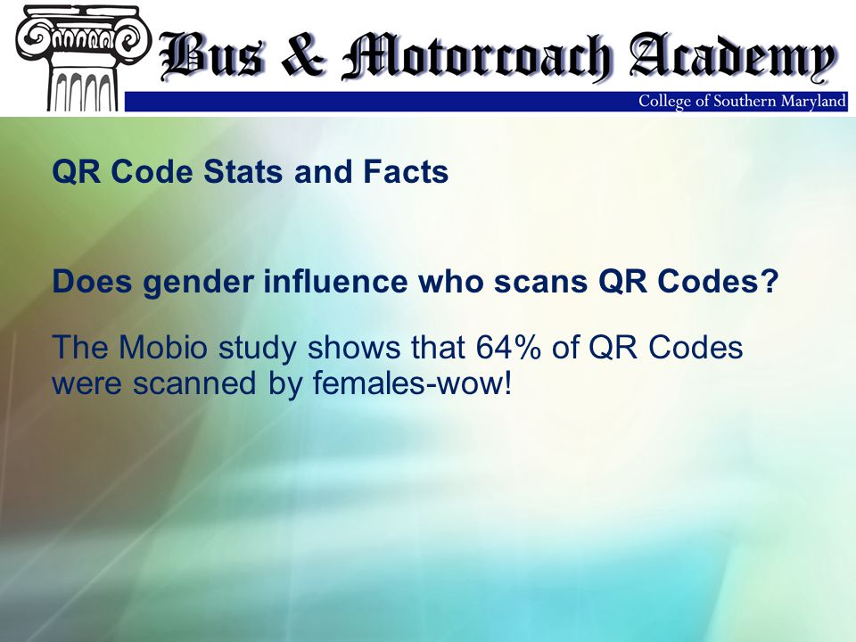 QR Code Stats and Facts Does gender influence who scans QR Codes.