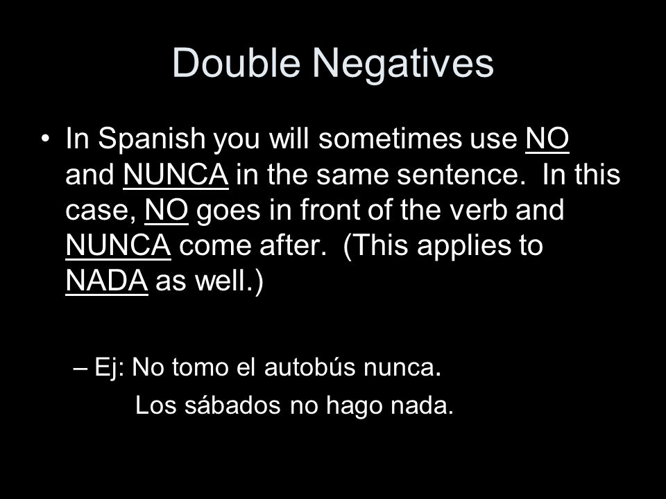 Spanish negation 2024
