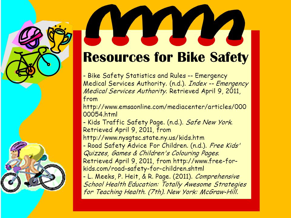 - Bike Safety Statistics and Rules -- Emergency Medical Services Authority.