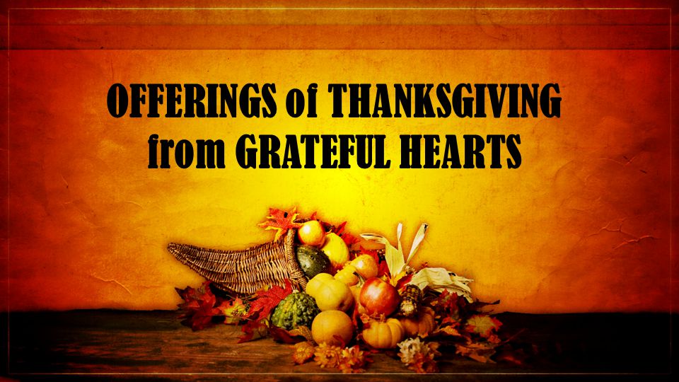 OFFERINGS of THANKSGIVING from GRATEFUL HEARTS