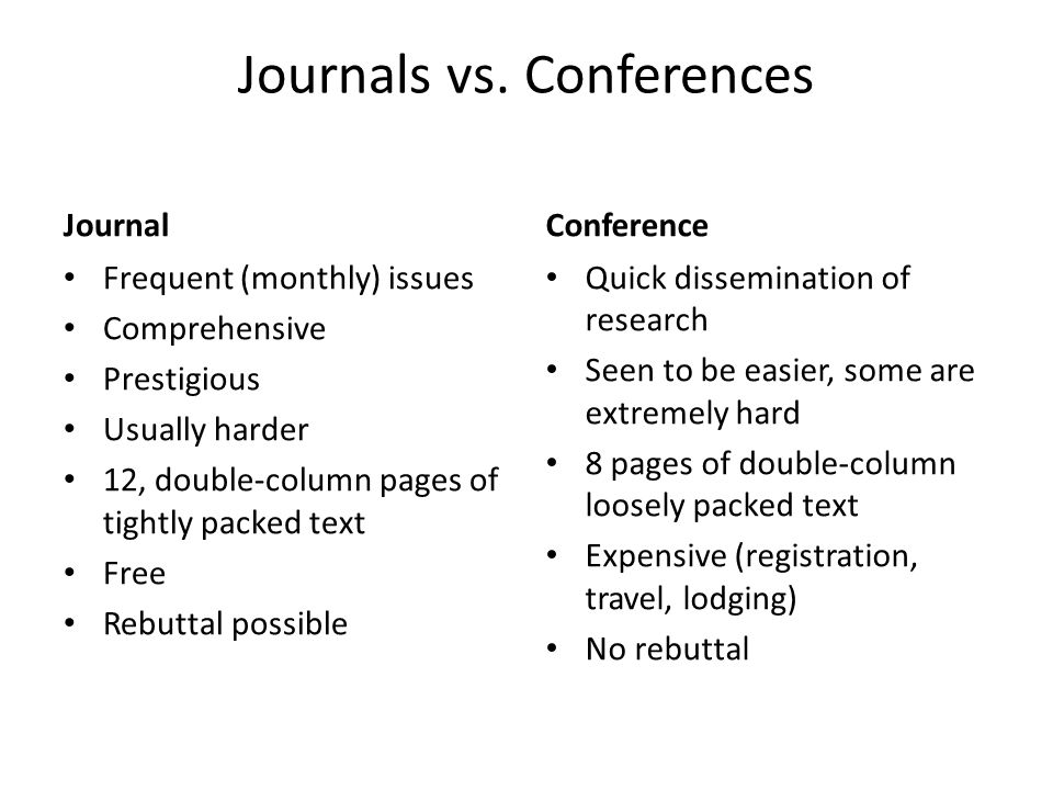 Journals vs.