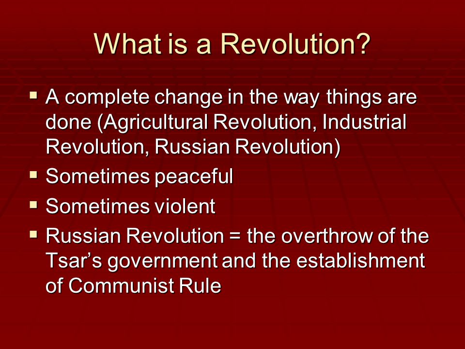 What is a Revolution.