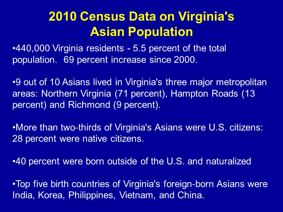 440,000 Virginia residents percent of the total population.