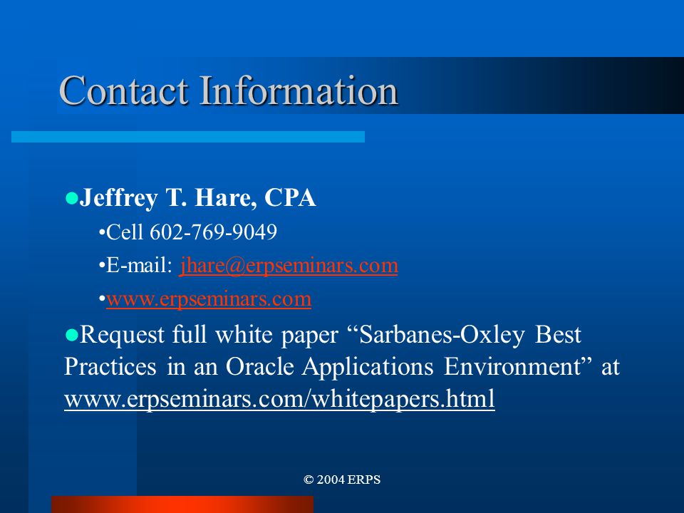 Contact Information Jeffrey T.