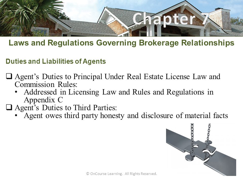 © OnCourse Learning. All Rights Reserved. Laws and Regulations Governing Brokerage Relationships Learning Objectives Define the basic concepts of agency. - ppt download - 웹