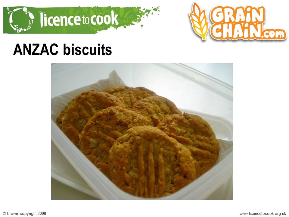 Crown copyright 2008 ANZAC biscuits