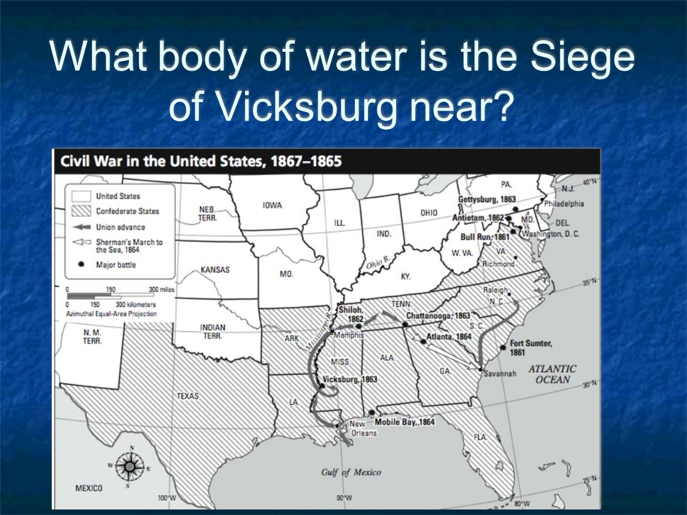 What body of water is the Siege of Vicksburg near