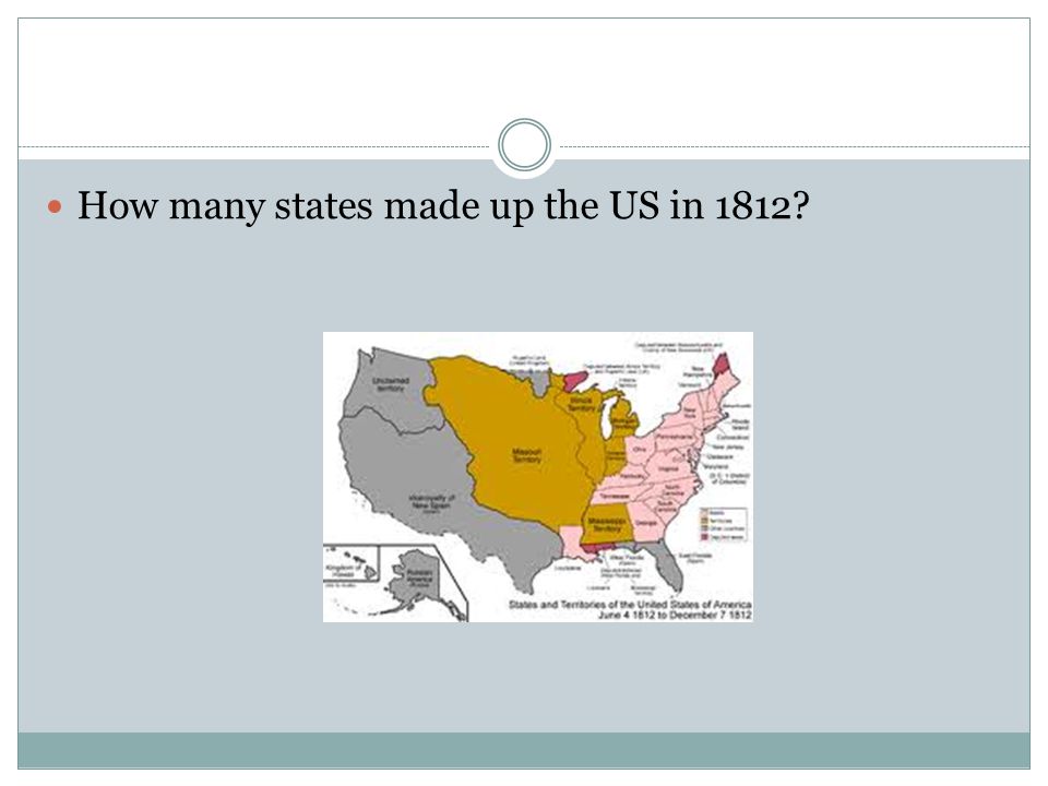 How many states made up the US in 1812