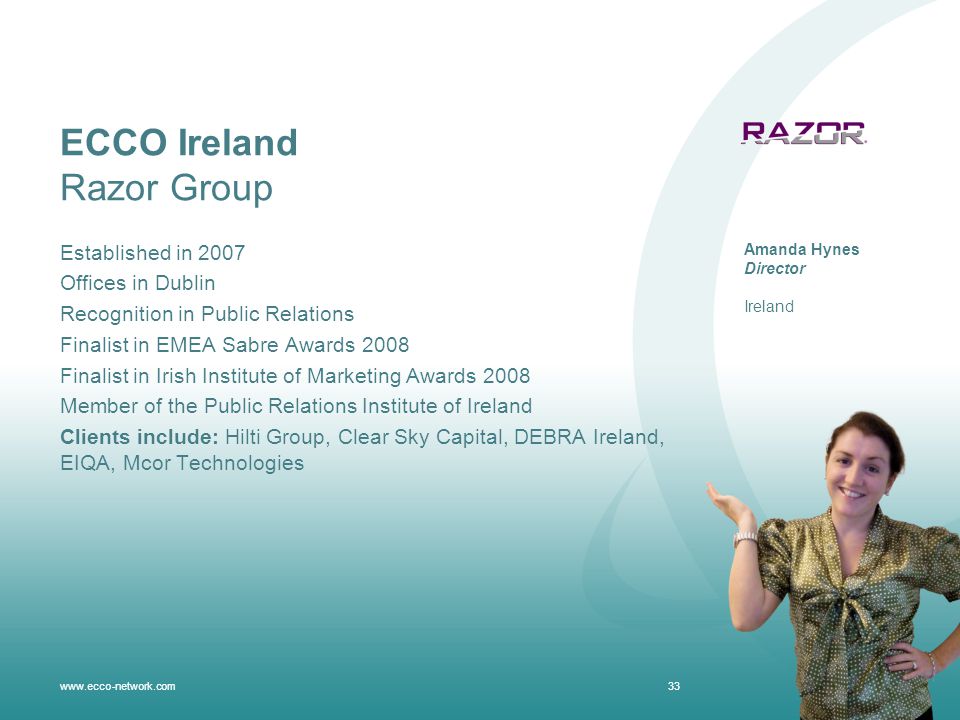 What is ECCO? A smart, cost effective way of delivering an public programme. A company combines - ppt download