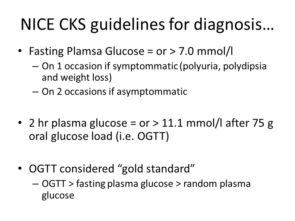 nice guidelines diabetes diagnosis)