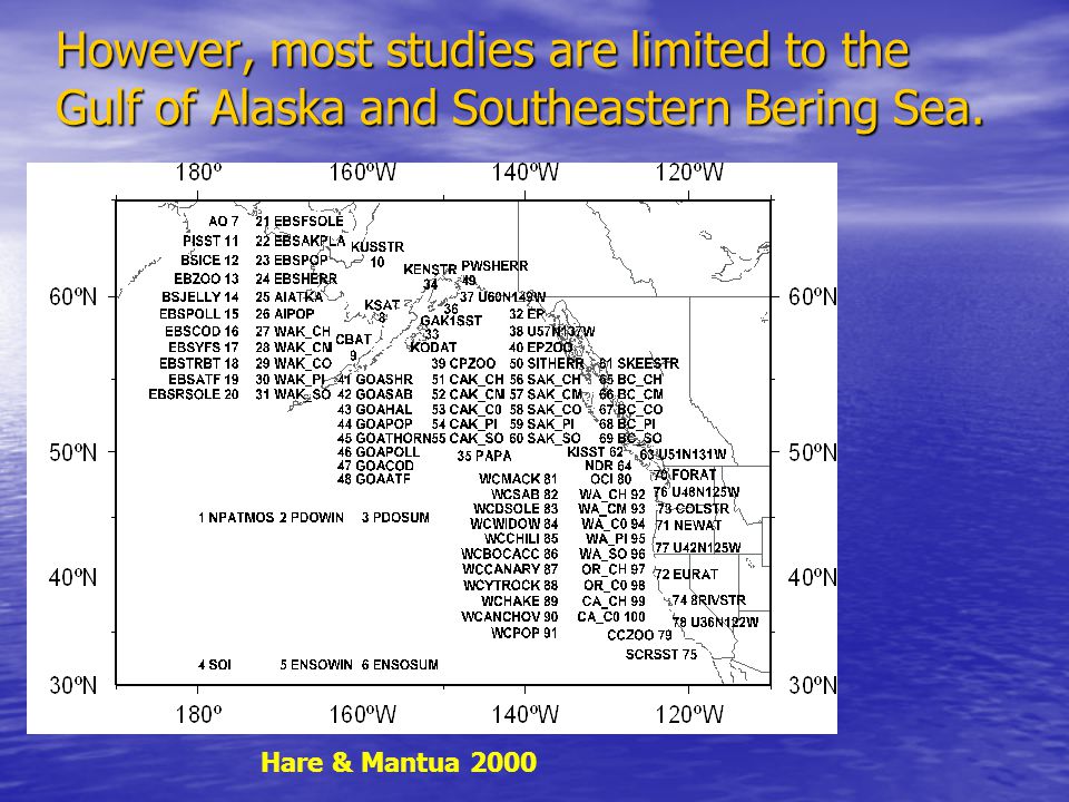 However, most studies are limited to the Gulf of Alaska and Southeastern Bering Sea.