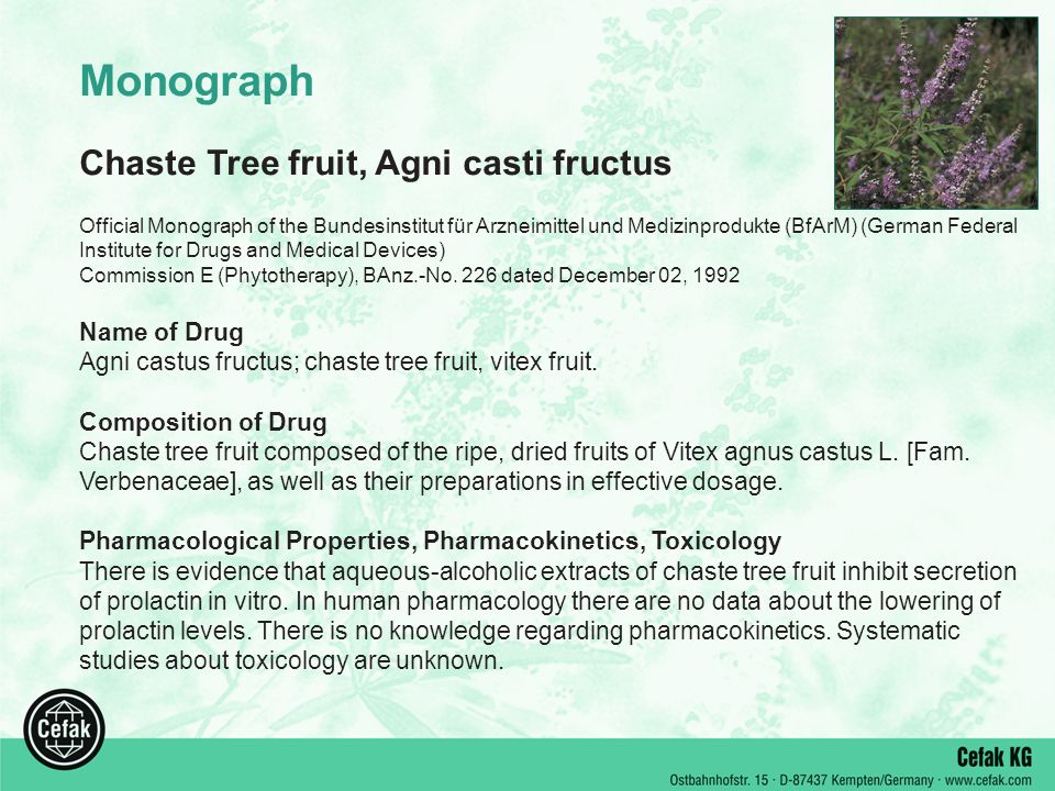Active ingredient: Extract from Chaste tree fruits Indication: Menstrual  disorders. - ppt download