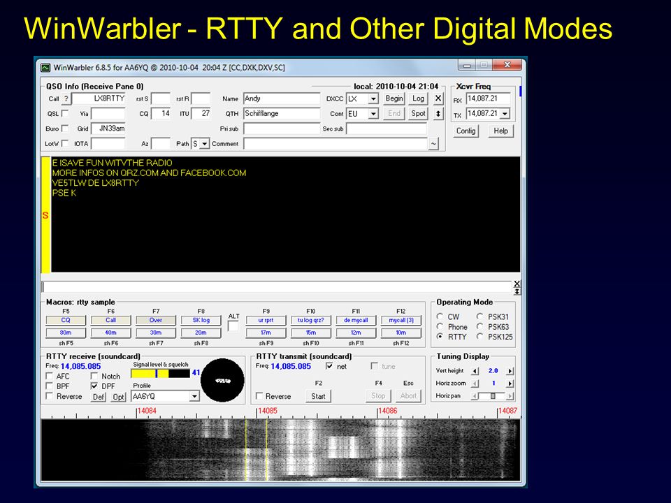 WinWarbler - RTTY and Other Digital Modes