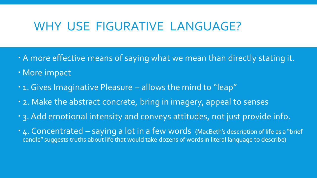 FIGURATIVE LANGUAGE Saying one thing, and meaning another… Engaging  Imagination. - ppt download