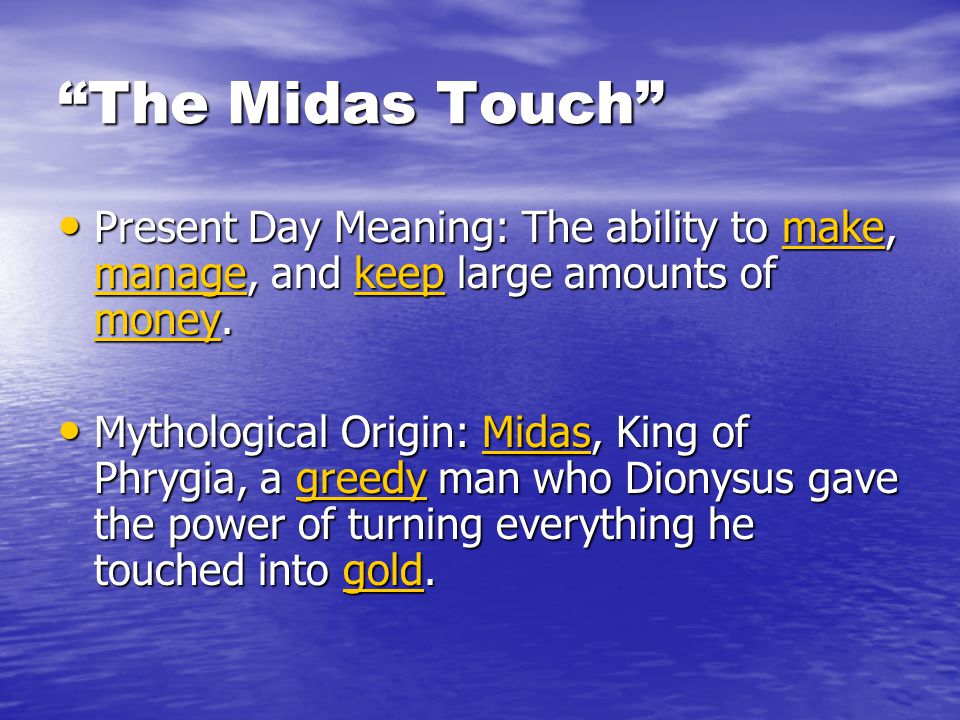 Determine the meaning of words such as Herculean, Midas Touch, and  Narcissism.