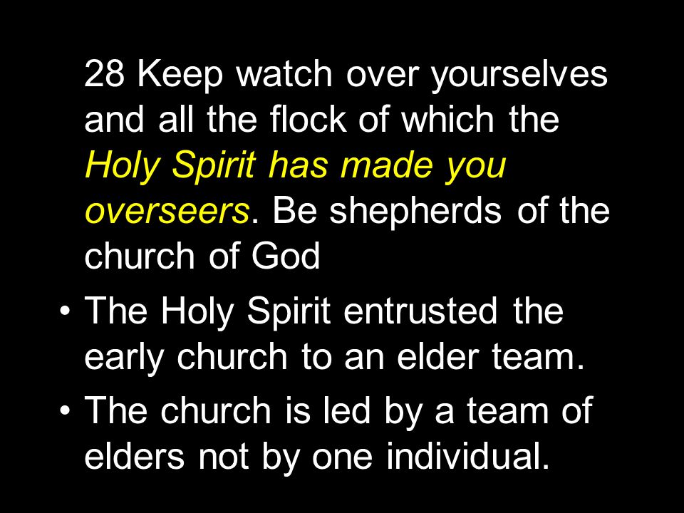 28 Keep watch over yourselves and all the flock of which the Holy Spirit has made you overseers.