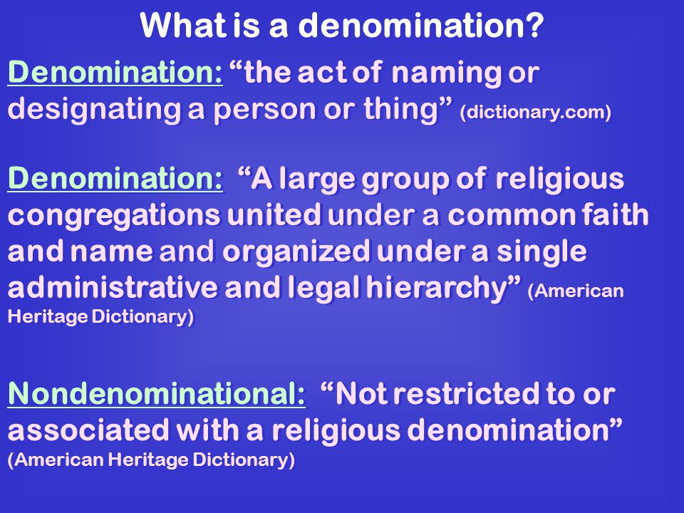 What is a denomination.