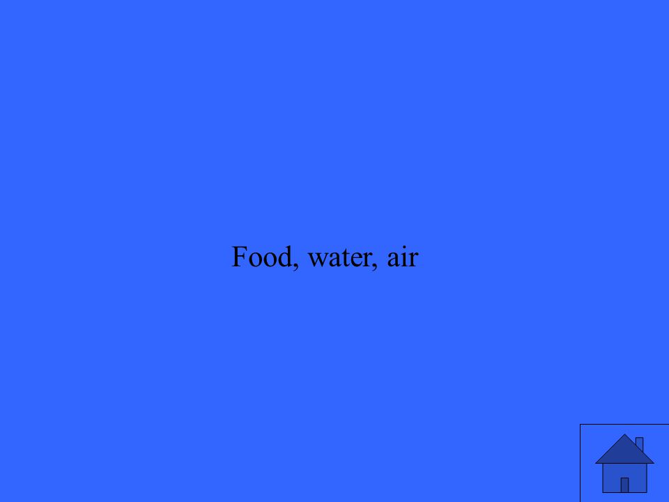 Food, water, air
